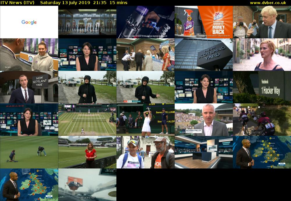 ITV News (ITV) Saturday 13 July 2019 21:35 - 21:50