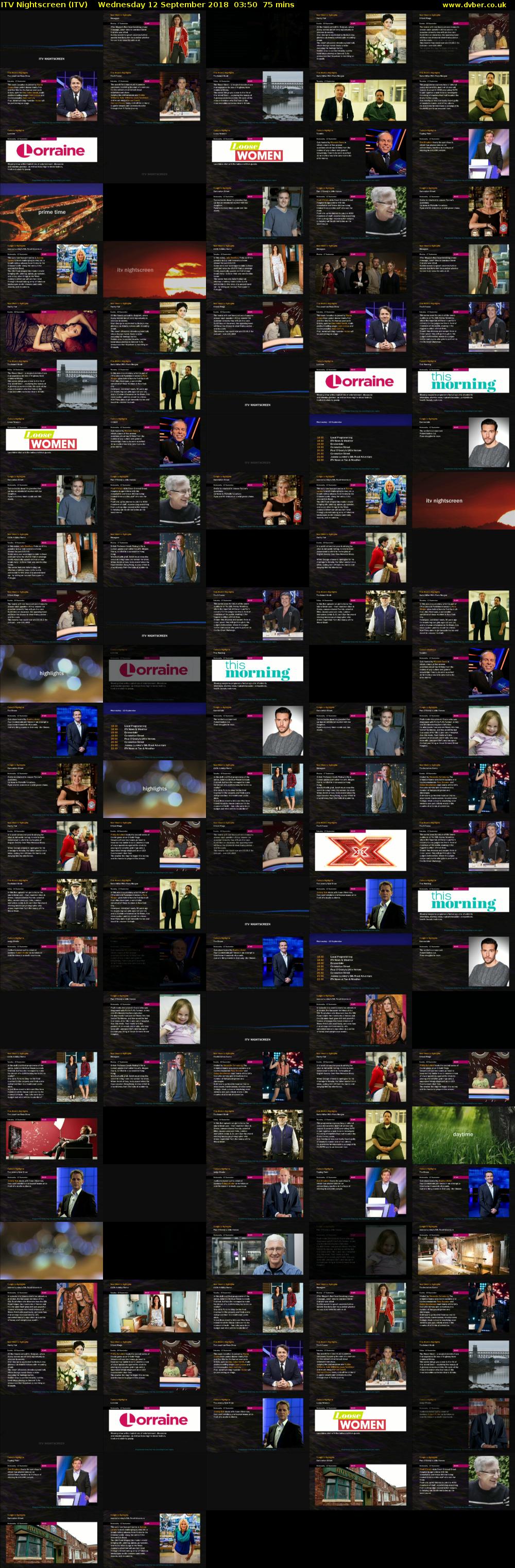 ITV Nightscreen (ITV) Wednesday 12 September 2018 03:50 - 05:05