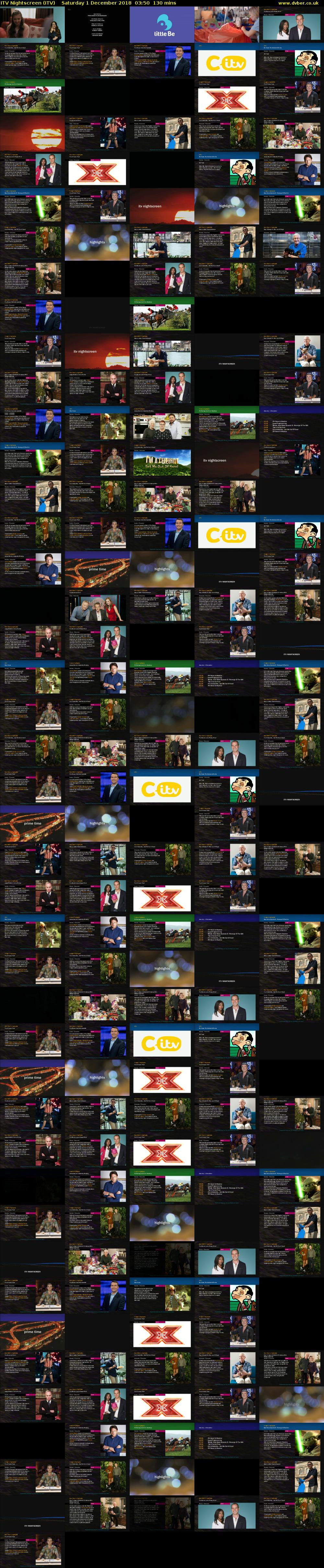 ITV Nightscreen (ITV) Saturday 1 December 2018 03:50 - 06:00