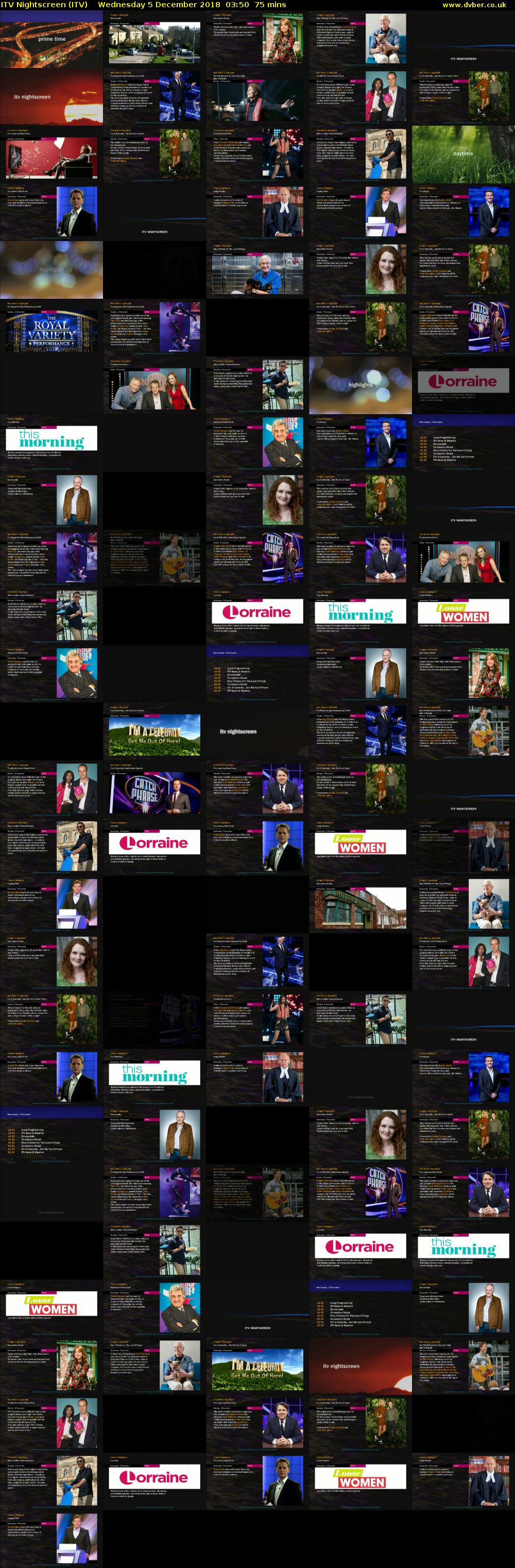 ITV Nightscreen (ITV) Wednesday 5 December 2018 03:50 - 05:05