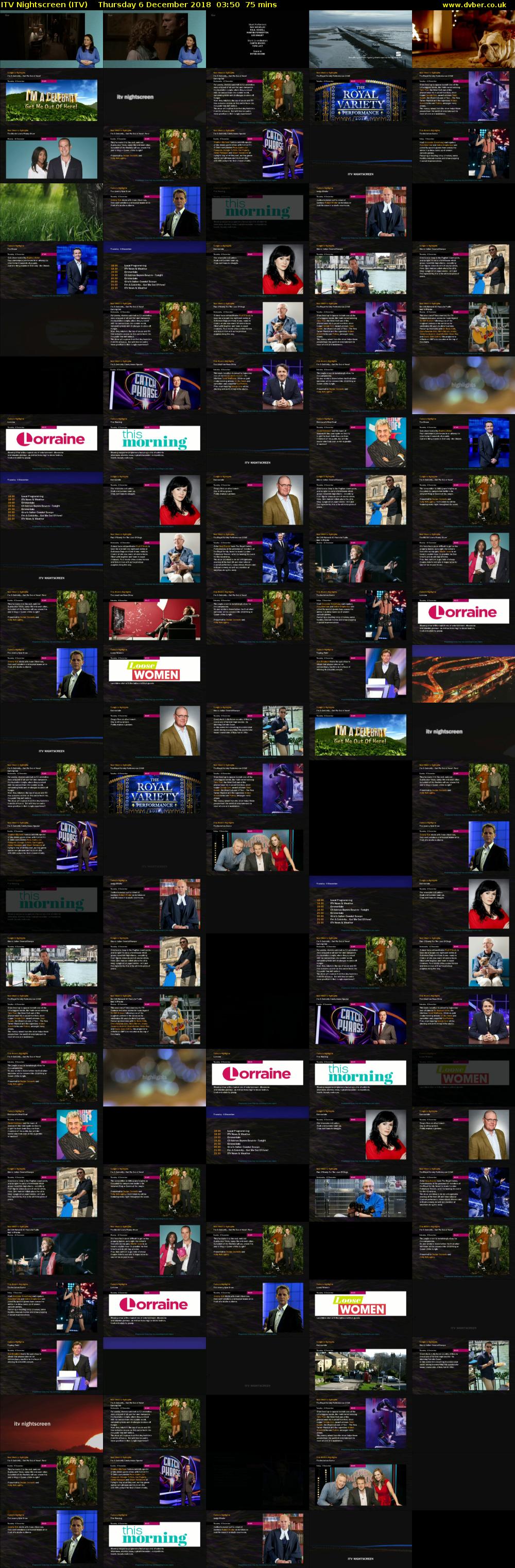 ITV Nightscreen (ITV) Thursday 6 December 2018 03:50 - 05:05