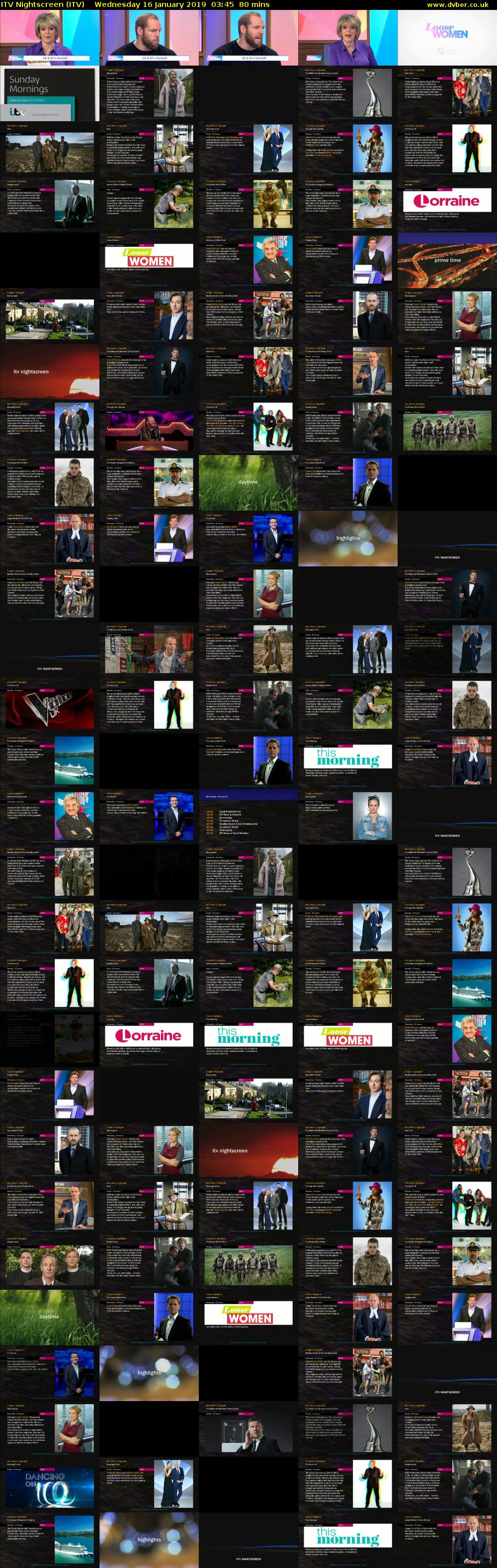 ITV Nightscreen (ITV) Wednesday 16 January 2019 03:45 - 05:05