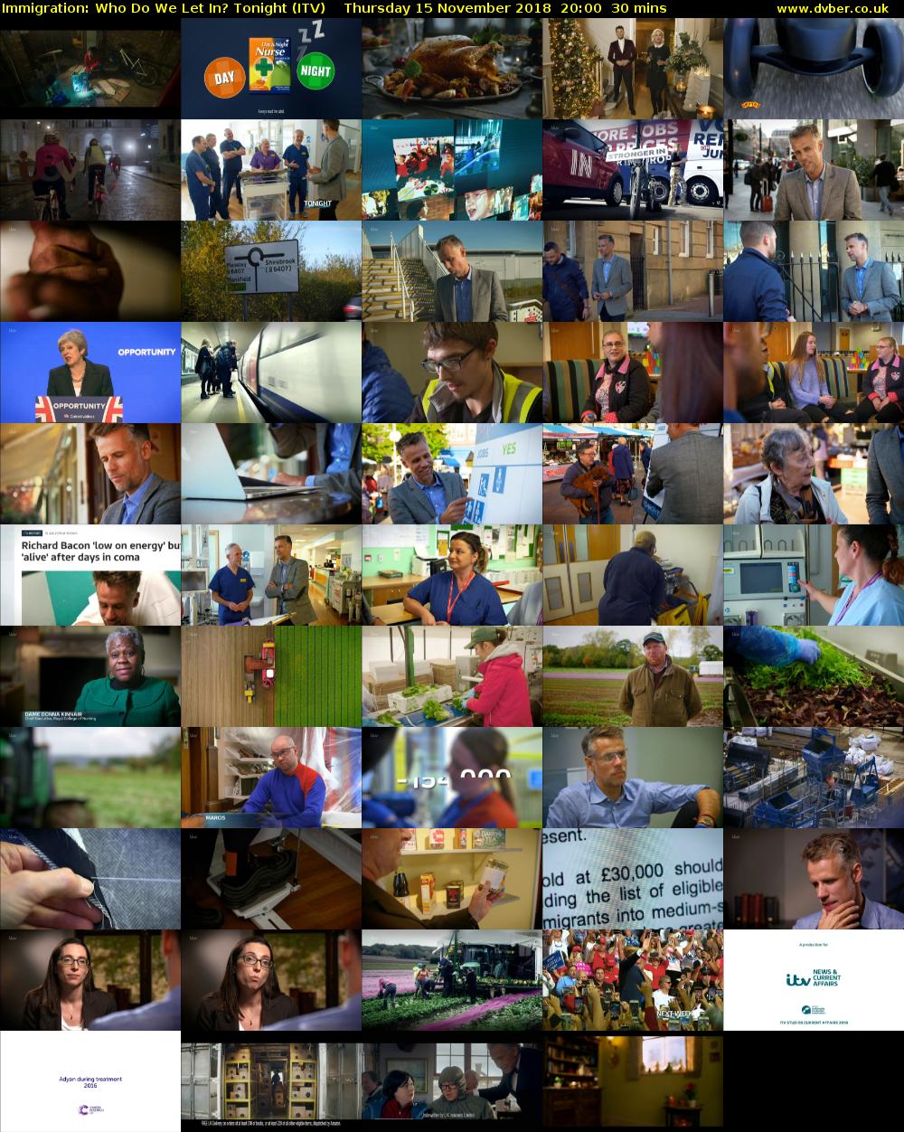 Immigration: Who Do We Let In? Tonight (ITV) Thursday 15 November 2018 20:00 - 20:30