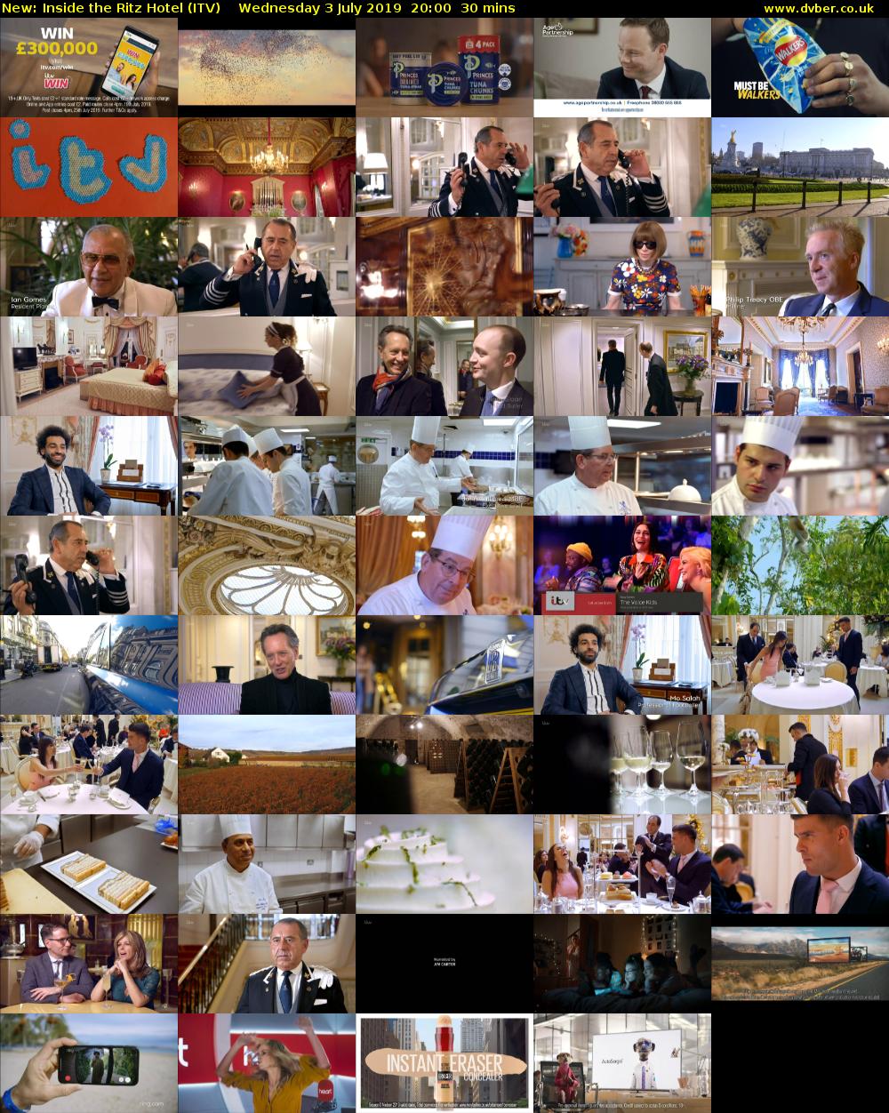 Inside the Ritz Hotel (ITV) Wednesday 3 July 2019 20:00 - 20:30