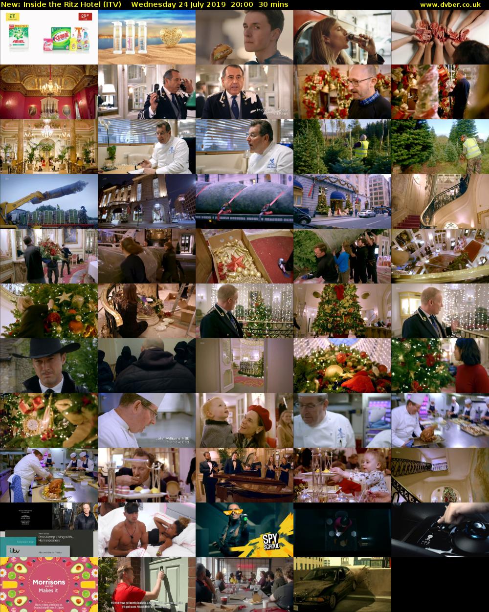 Inside the Ritz Hotel (ITV) Wednesday 24 July 2019 20:00 - 20:30