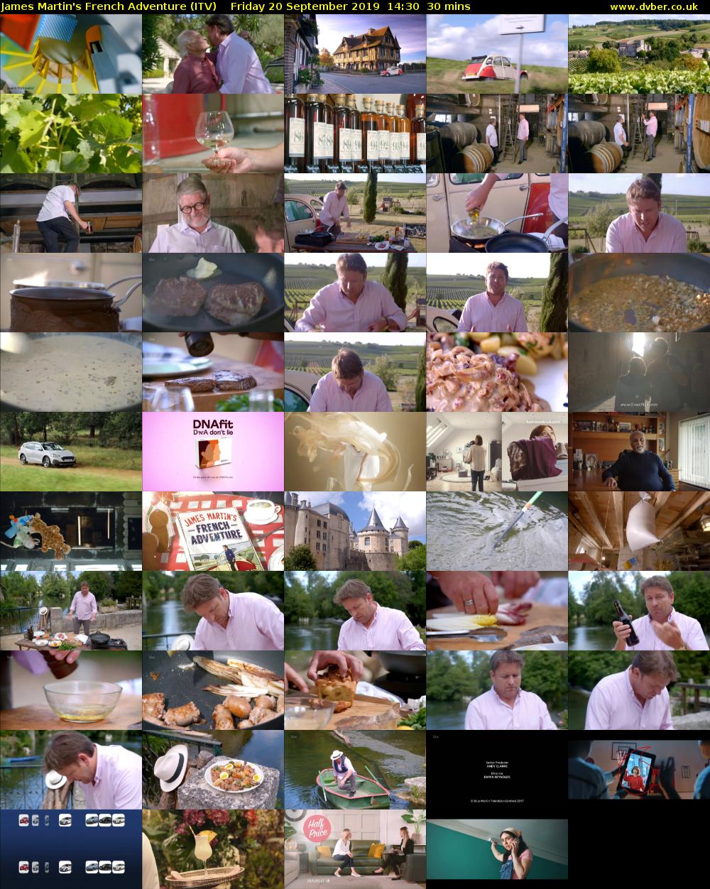 James Martin's French Adventure (ITV) Friday 20 September 2019 14:30 - 15:00