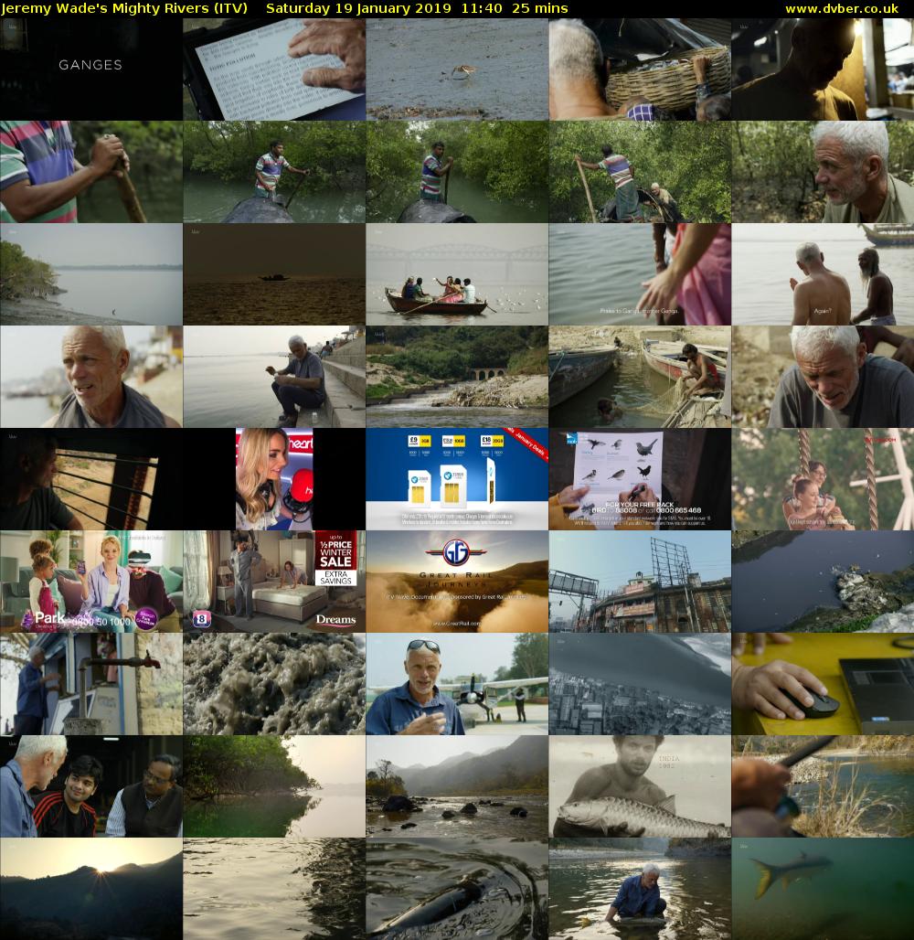 Jeremy Wade's Mighty Rivers (ITV) Saturday 19 January 2019 11:40 - 12:05