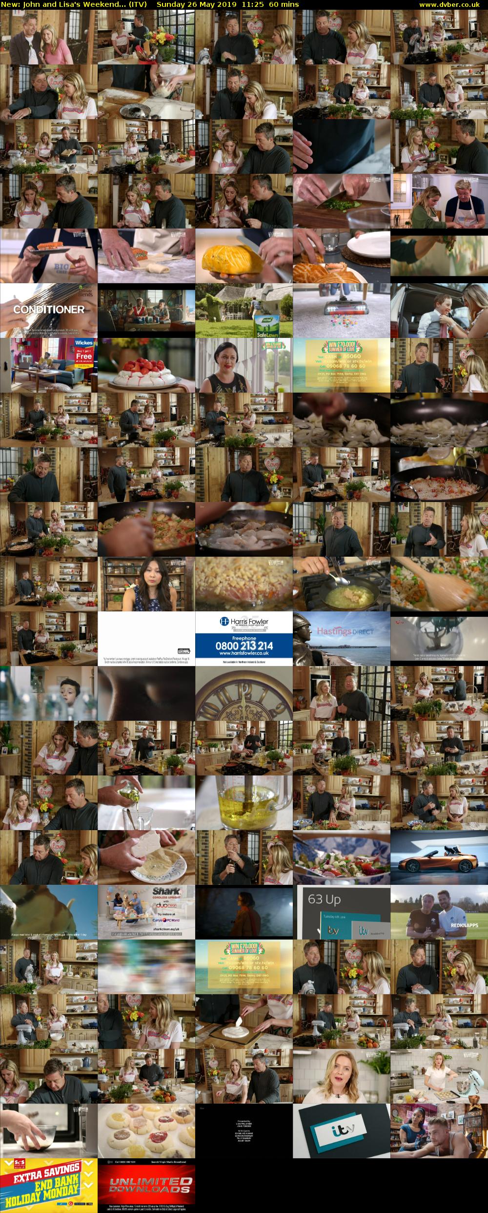 John and Lisa's Weekend... (ITV) Sunday 26 May 2019 11:25 - 12:25