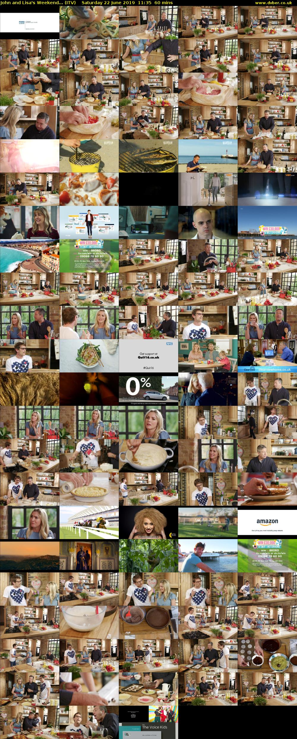 John and Lisa's Weekend... (ITV) Saturday 22 June 2019 11:35 - 12:35