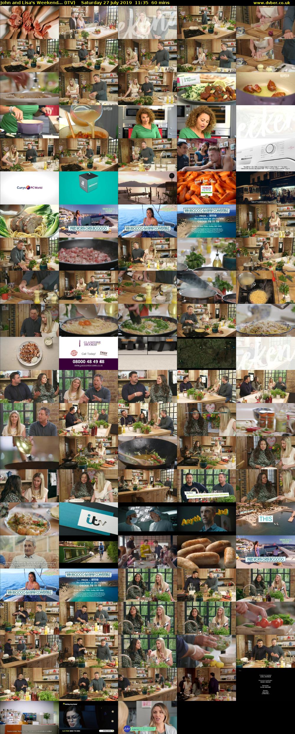 John and Lisa's Weekend... (ITV) Saturday 27 July 2019 11:35 - 12:35