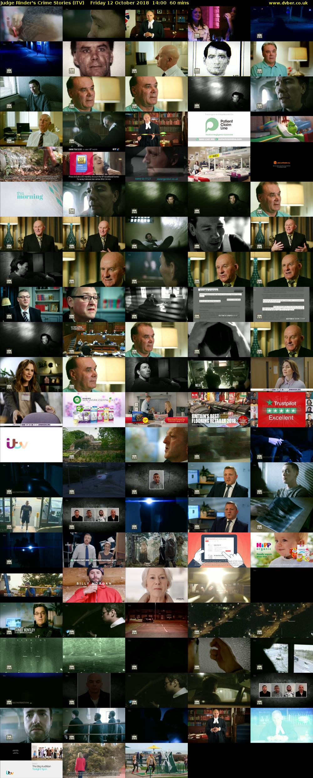 Judge Rinder's Crime Stories (ITV) Friday 12 October 2018 14:00 - 15:00