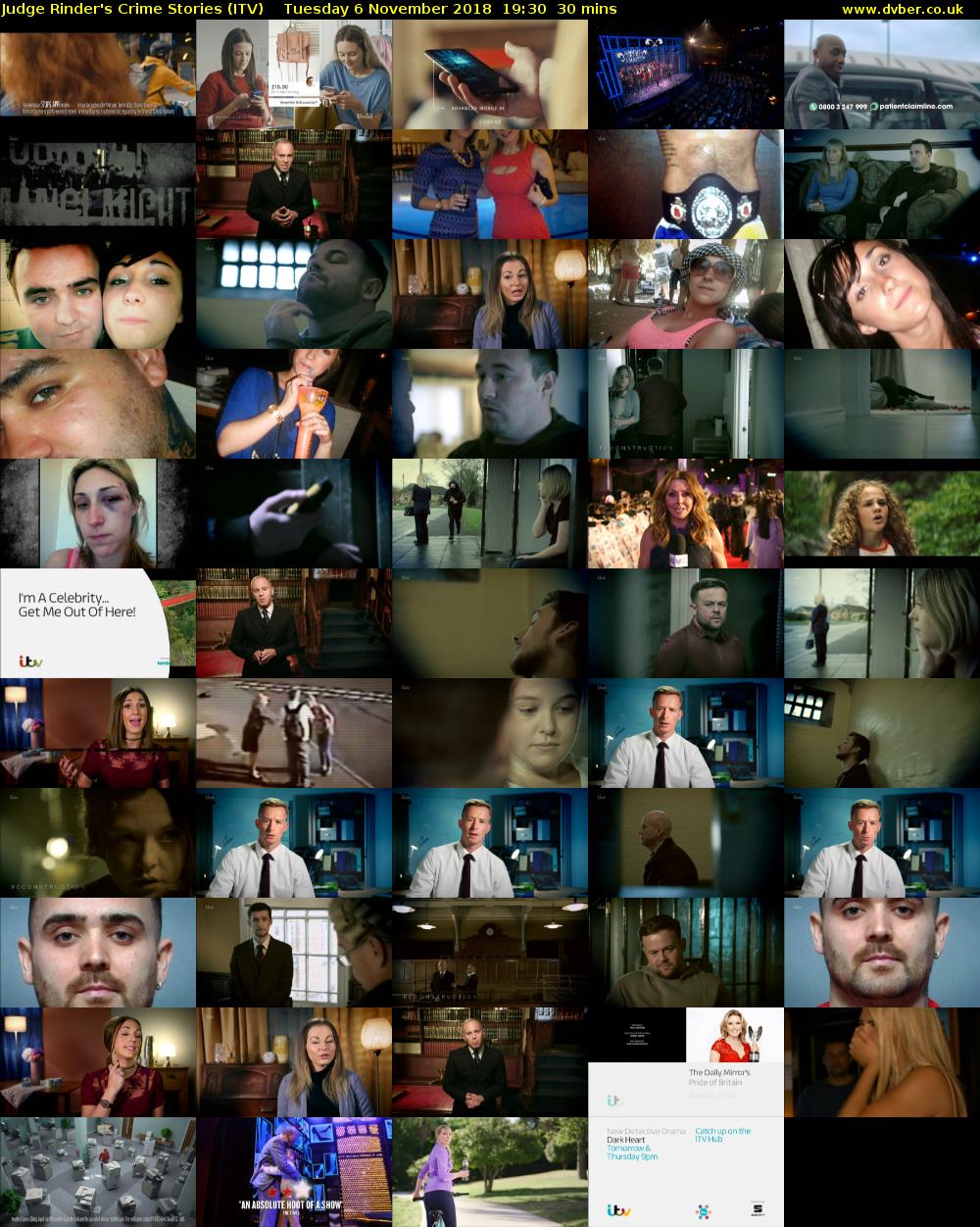 Judge Rinder's Crime Stories (ITV) Tuesday 6 November 2018 19:30 - 20:00