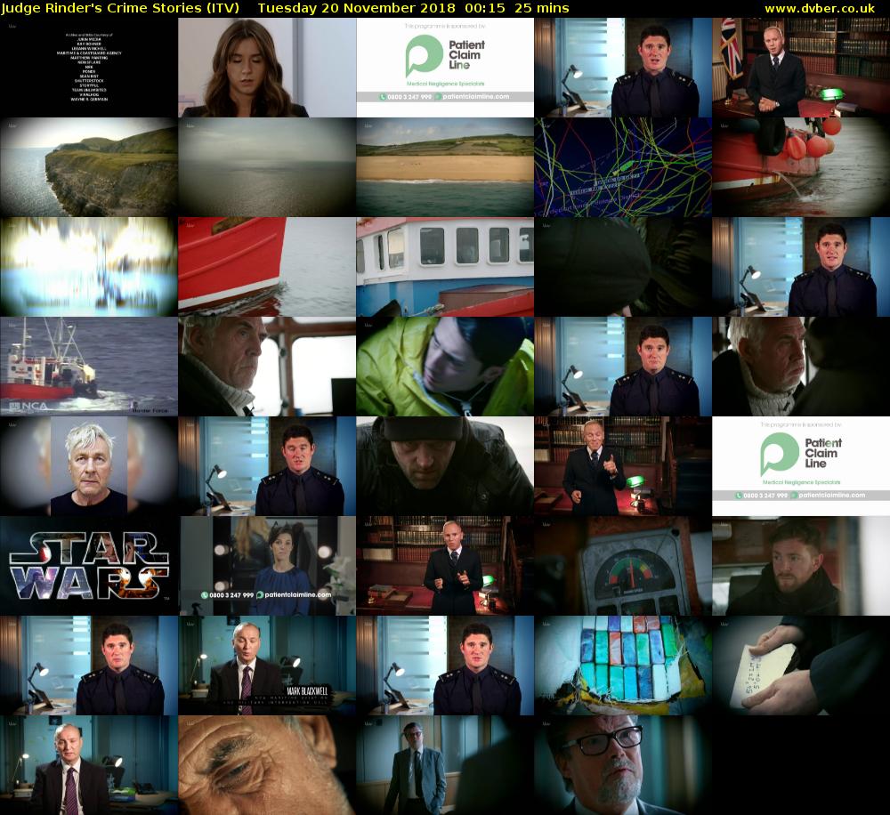 Judge Rinder's Crime Stories (ITV) Tuesday 20 November 2018 00:15 - 00:40