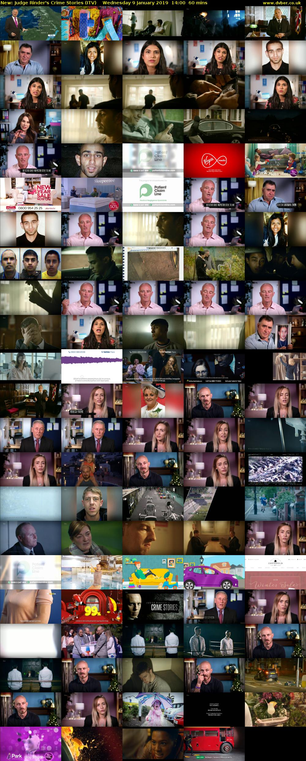 Judge Rinder's Crime Stories (ITV) Wednesday 9 January 2019 14:00 - 15:00