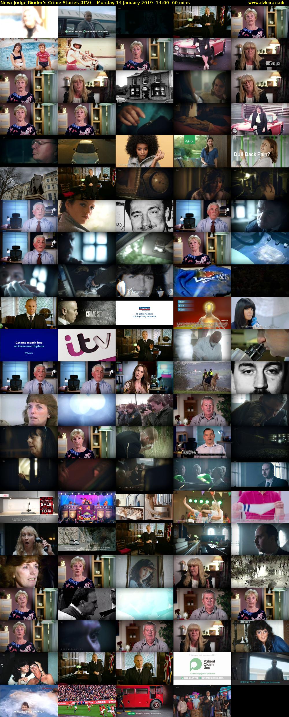 Judge Rinder's Crime Stories (ITV) Monday 14 January 2019 14:00 - 15:00