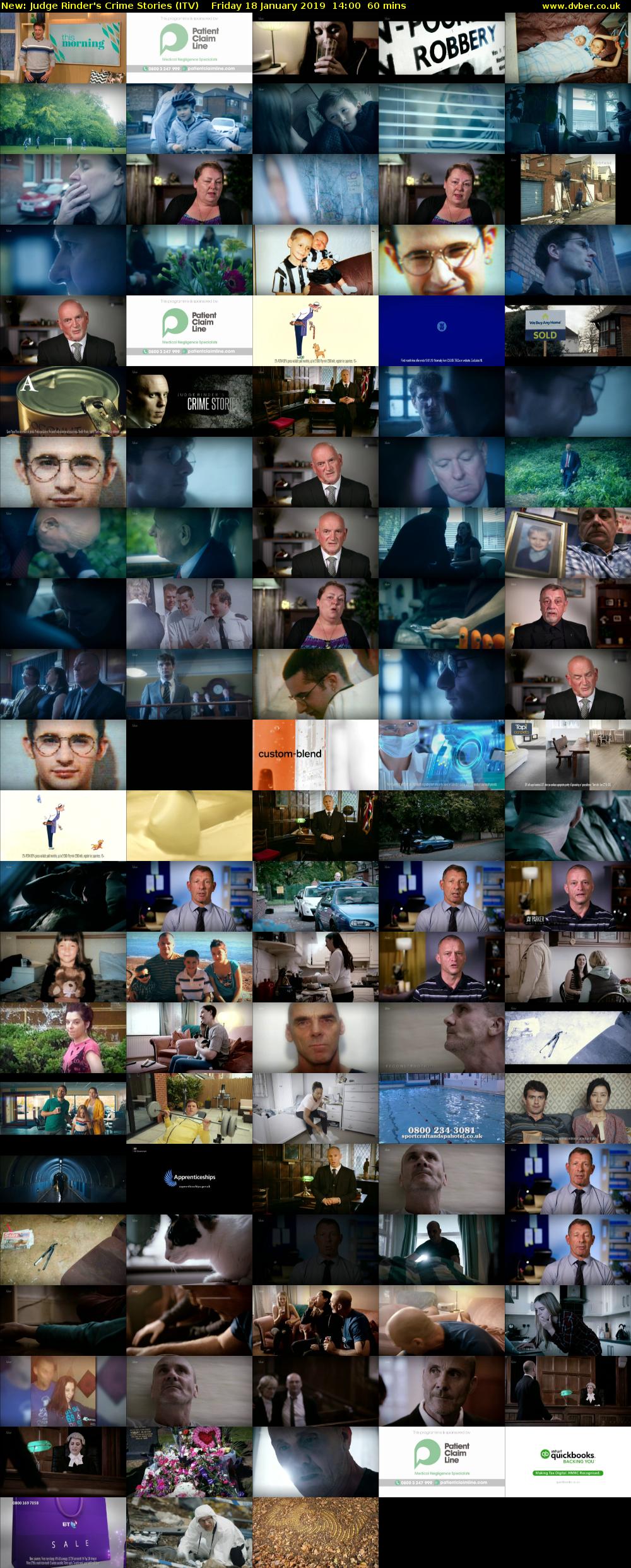 Judge Rinder's Crime Stories (ITV) Friday 18 January 2019 14:00 - 15:00