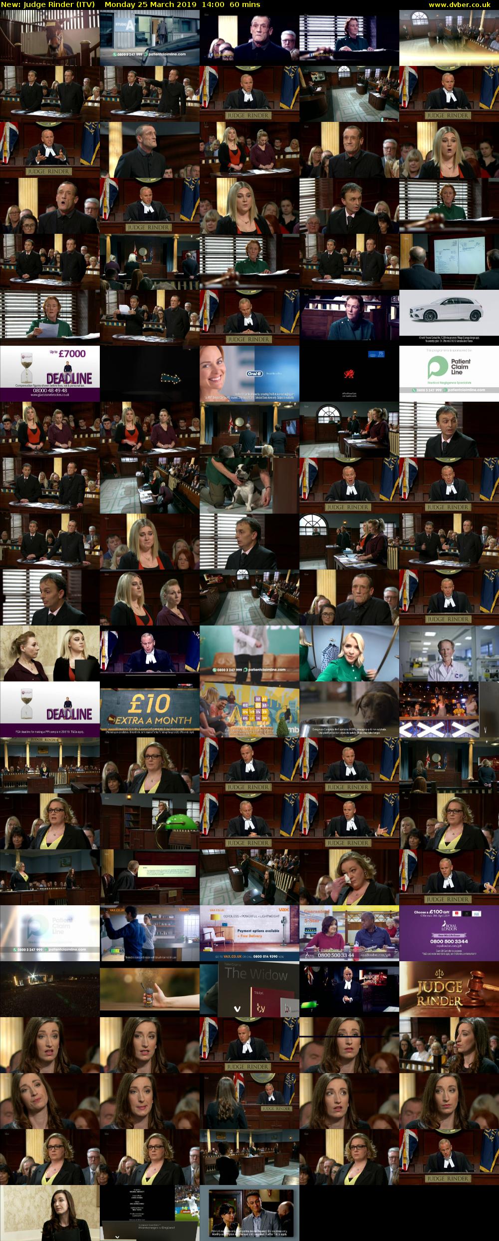 Judge Rinder (ITV) Monday 25 March 2019 14:00 - 15:00