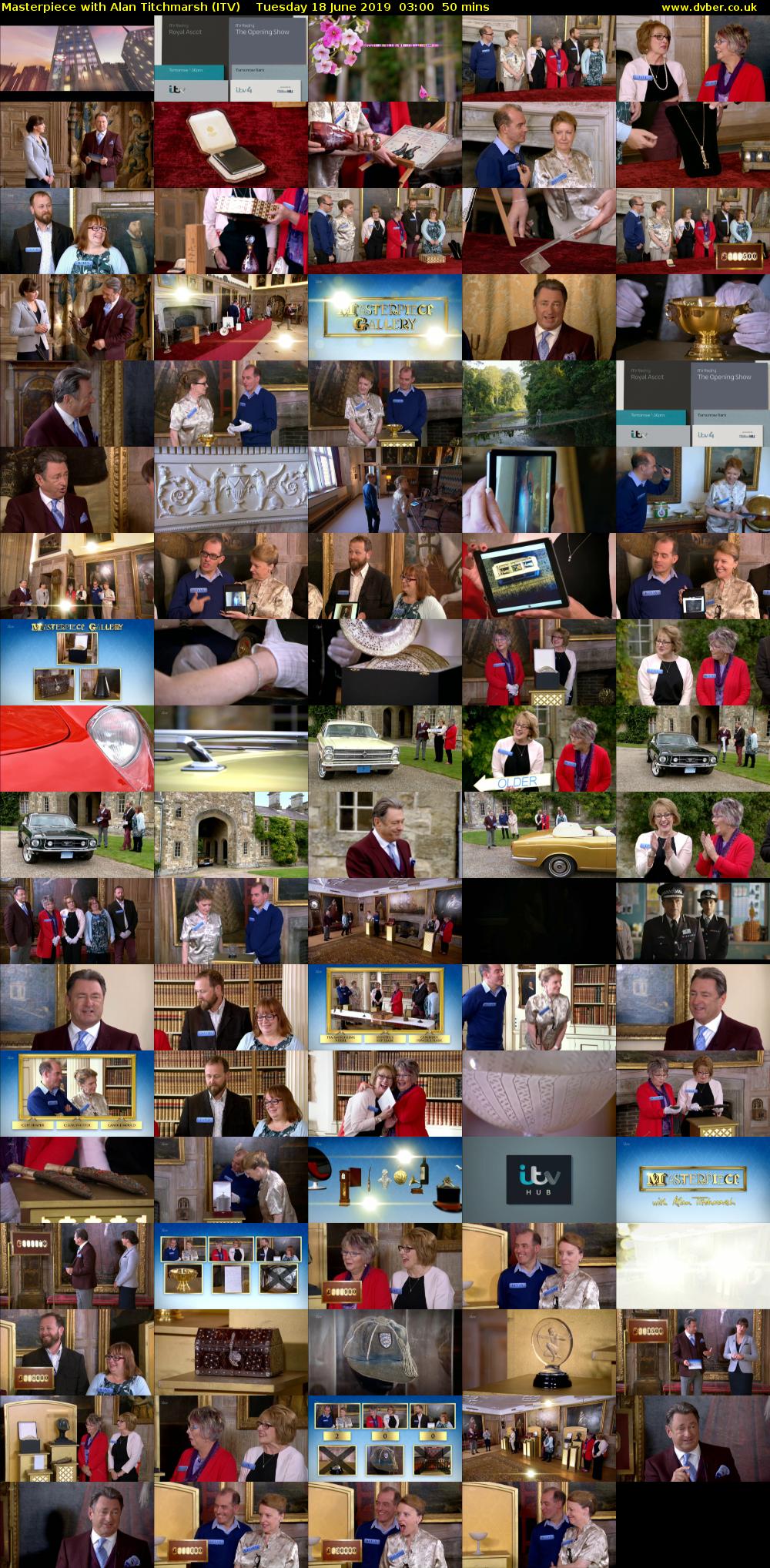 Masterpiece with Alan Titchmarsh (ITV) Tuesday 18 June 2019 03:00 - 03:50