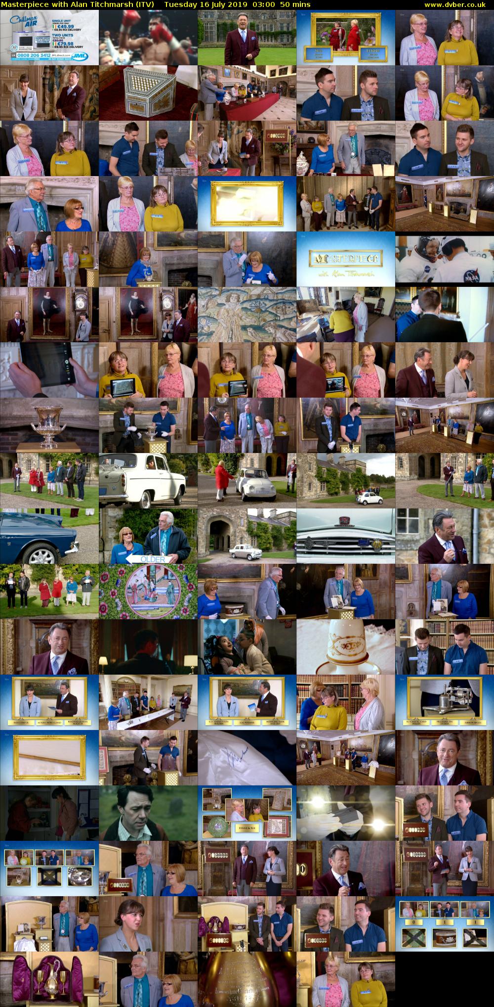 Masterpiece with Alan Titchmarsh (ITV) Tuesday 16 July 2019 03:00 - 03:50