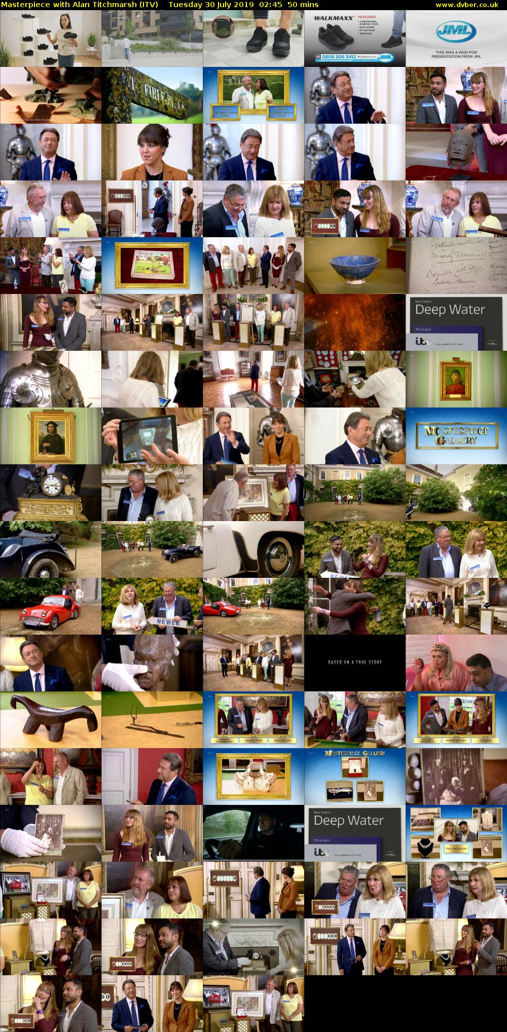 Masterpiece with Alan Titchmarsh (ITV) Tuesday 30 July 2019 02:45 - 03:35