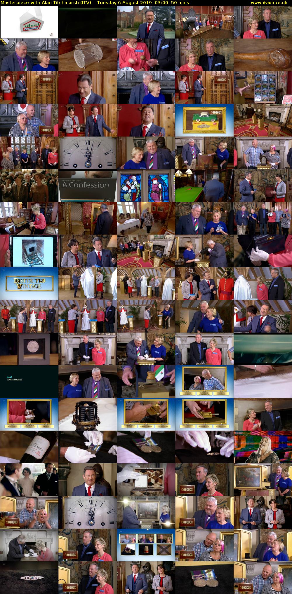 Masterpiece with Alan Titchmarsh (ITV) Tuesday 6 August 2019 03:00 - 03:50