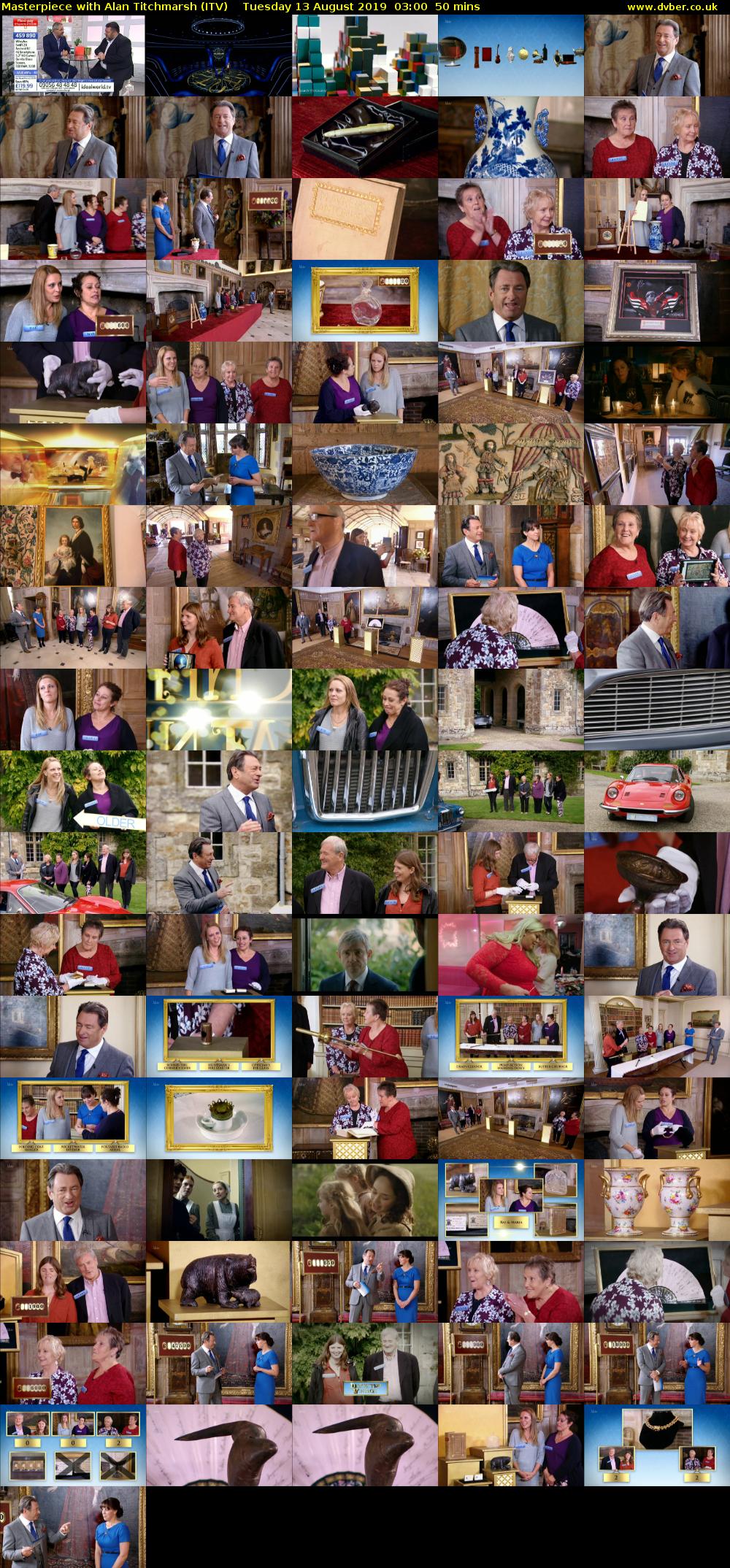 Masterpiece with Alan Titchmarsh (ITV) Tuesday 13 August 2019 03:00 - 03:50
