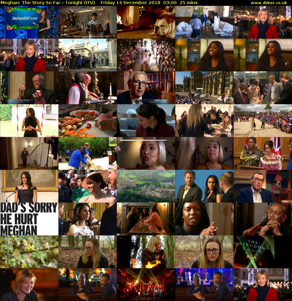 Meghan: The Story So Far - Tonight (ITV) Friday 14 December 2018 03:00 - 03:25
