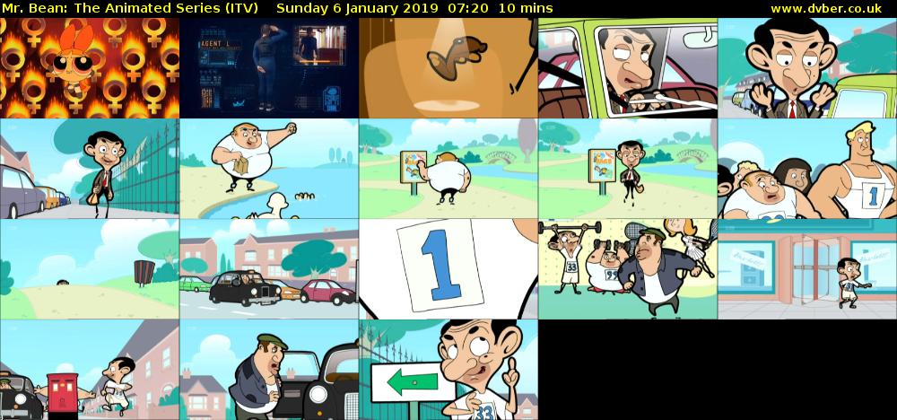 Mr. Bean: The Animated Series (ITV) Sunday 6 January 2019 07:20 - 07:30