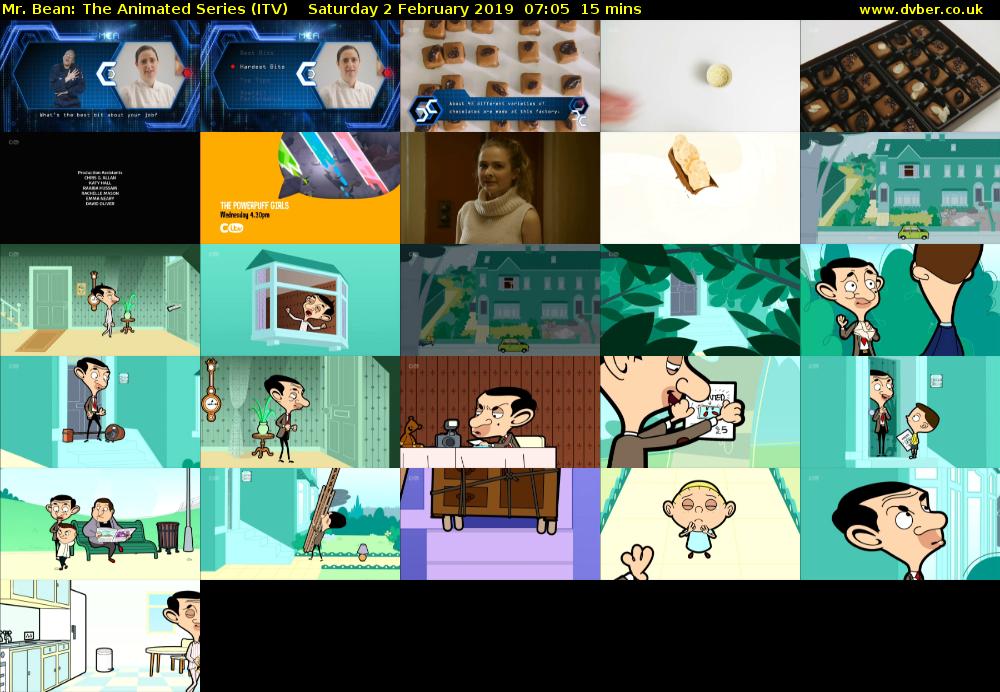 Mr. Bean: The Animated Series (ITV) Saturday 2 February 2019 07:05 - 07:20