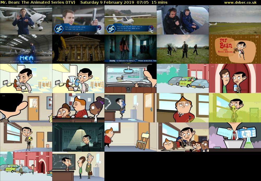 Mr. Bean: The Animated Series (ITV) Saturday 9 February 2019 07:05 - 07:20
