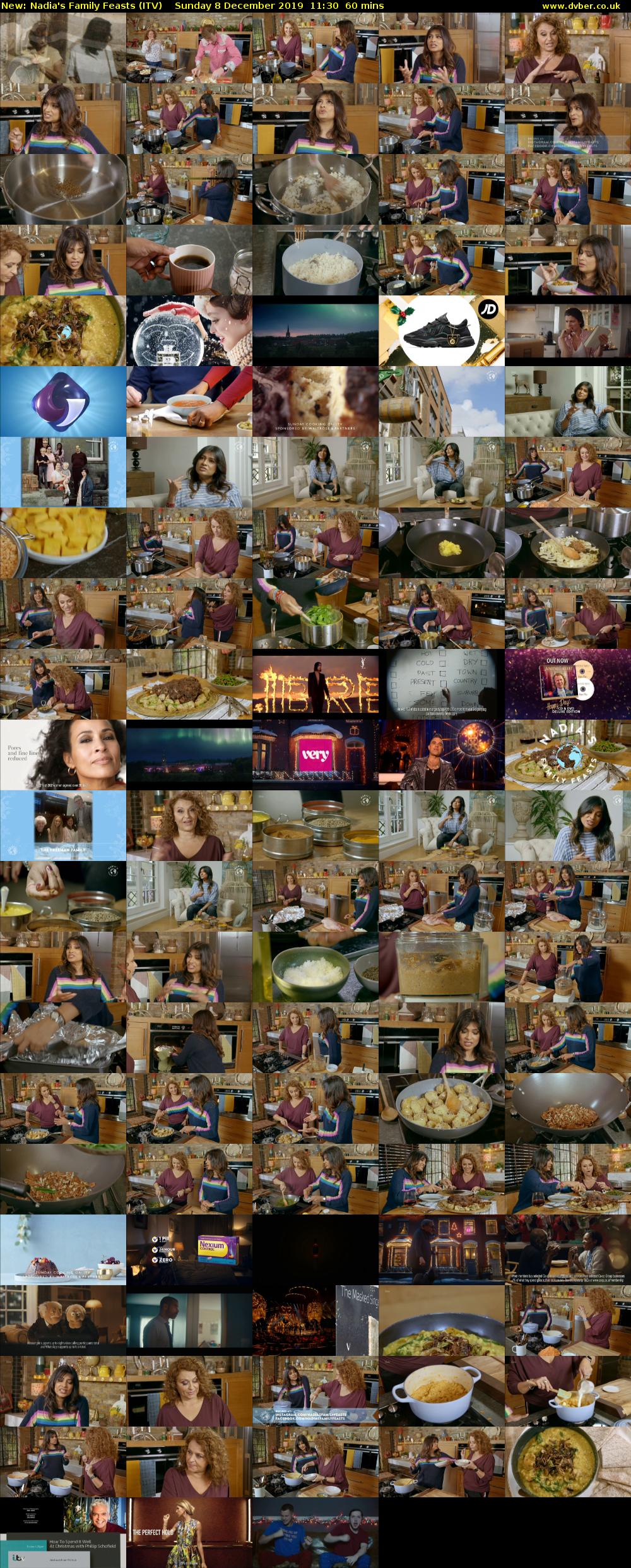 Nadia's Family Feasts (ITV) Sunday 8 December 2019 11:30 - 12:30