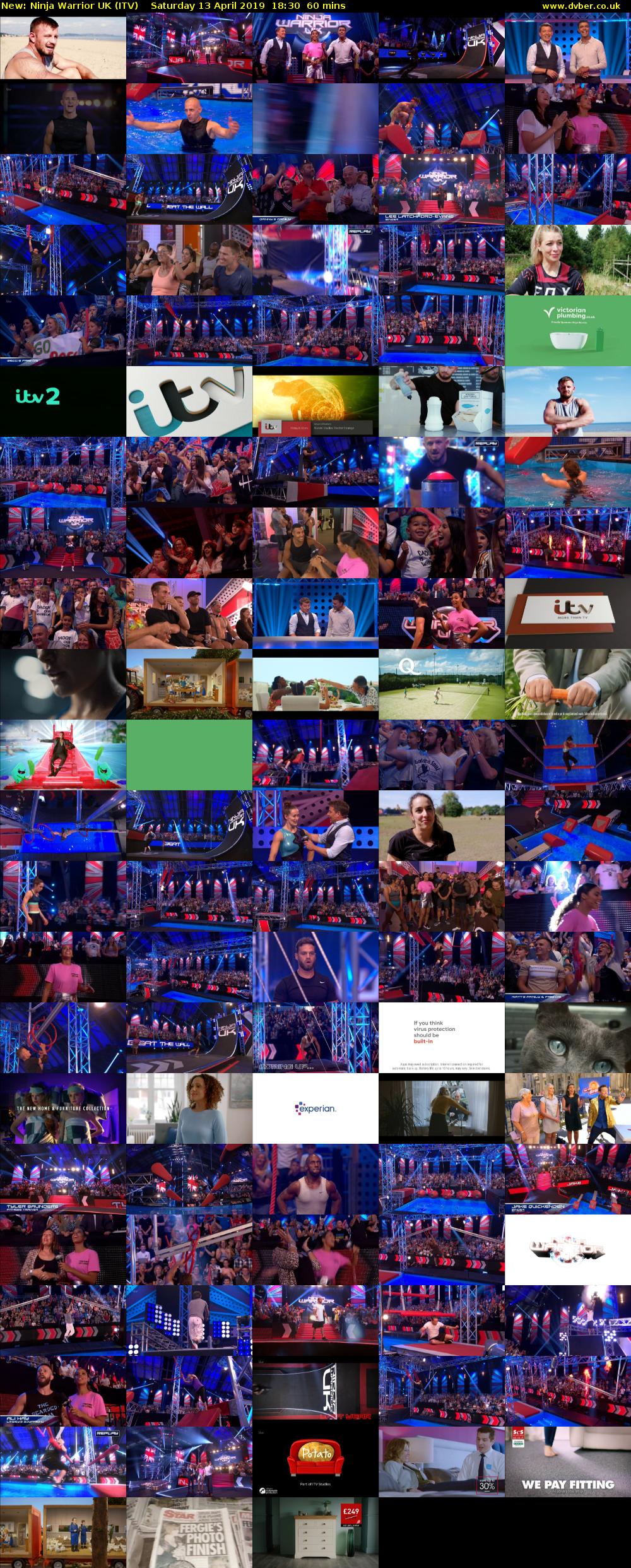 Ninja Warrior UK (ITV) Saturday 13 April 2019 18:30 - 19:30
