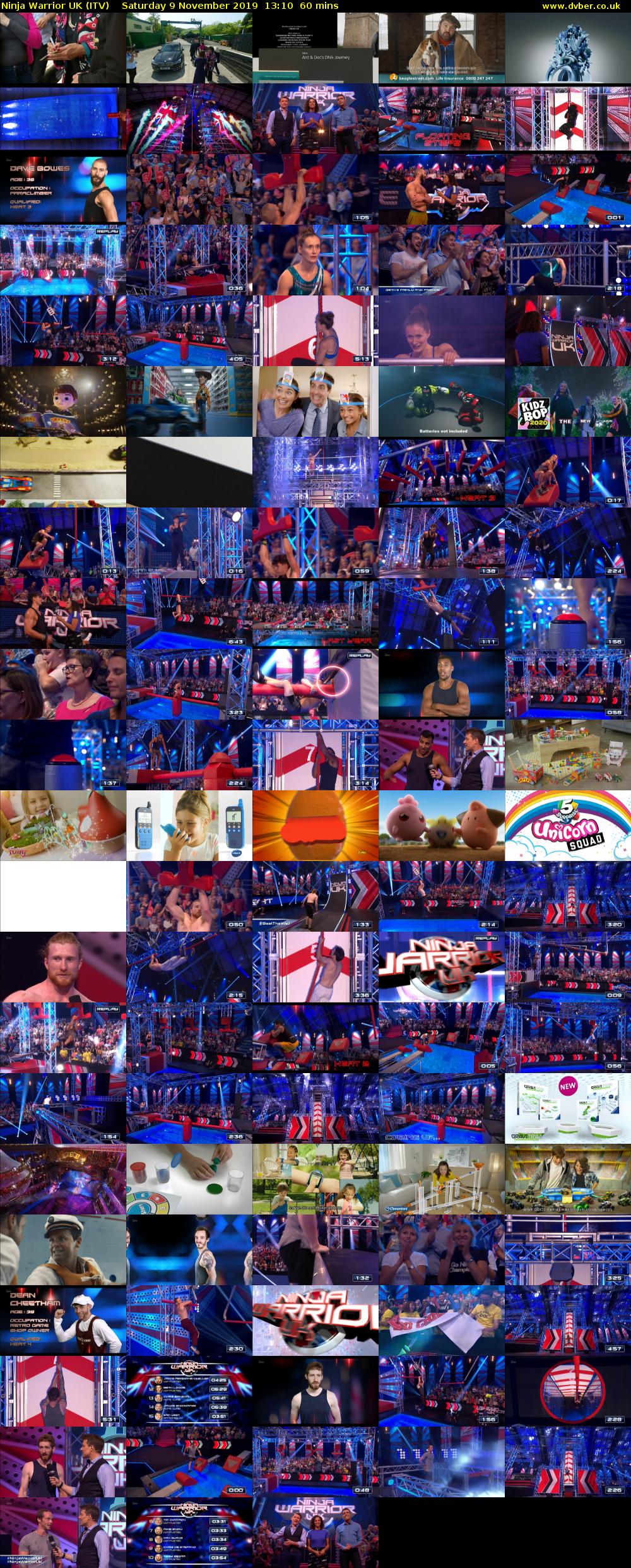 Ninja Warrior UK (ITV) Saturday 9 November 2019 13:10 - 14:10