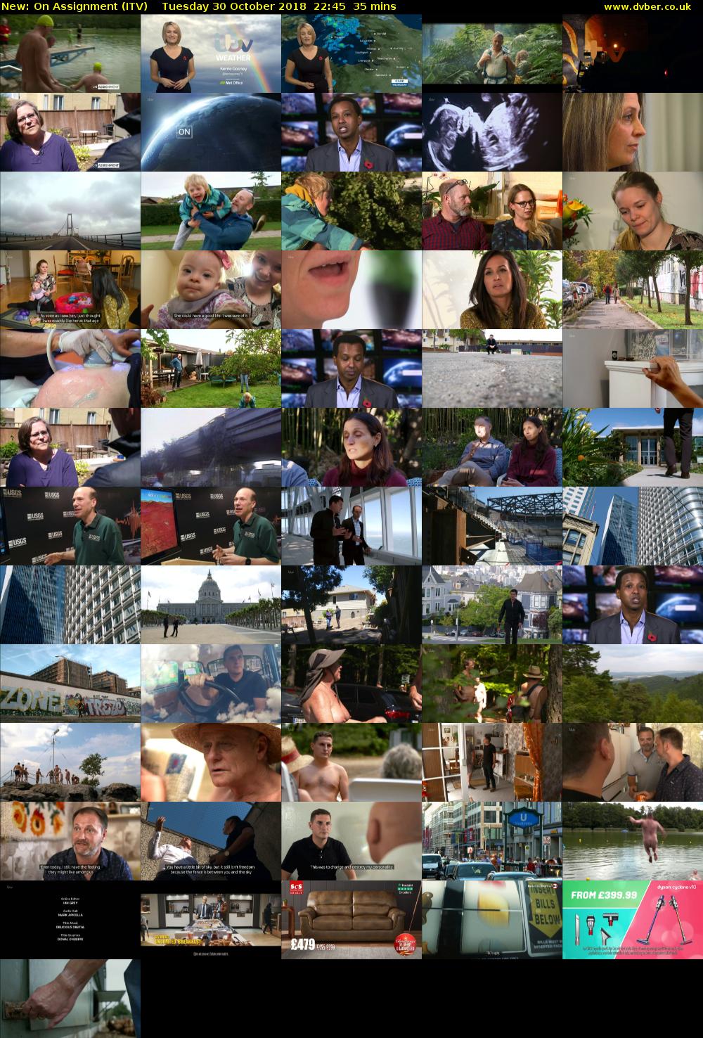 On Assignment (ITV) Tuesday 30 October 2018 22:45 - 23:20