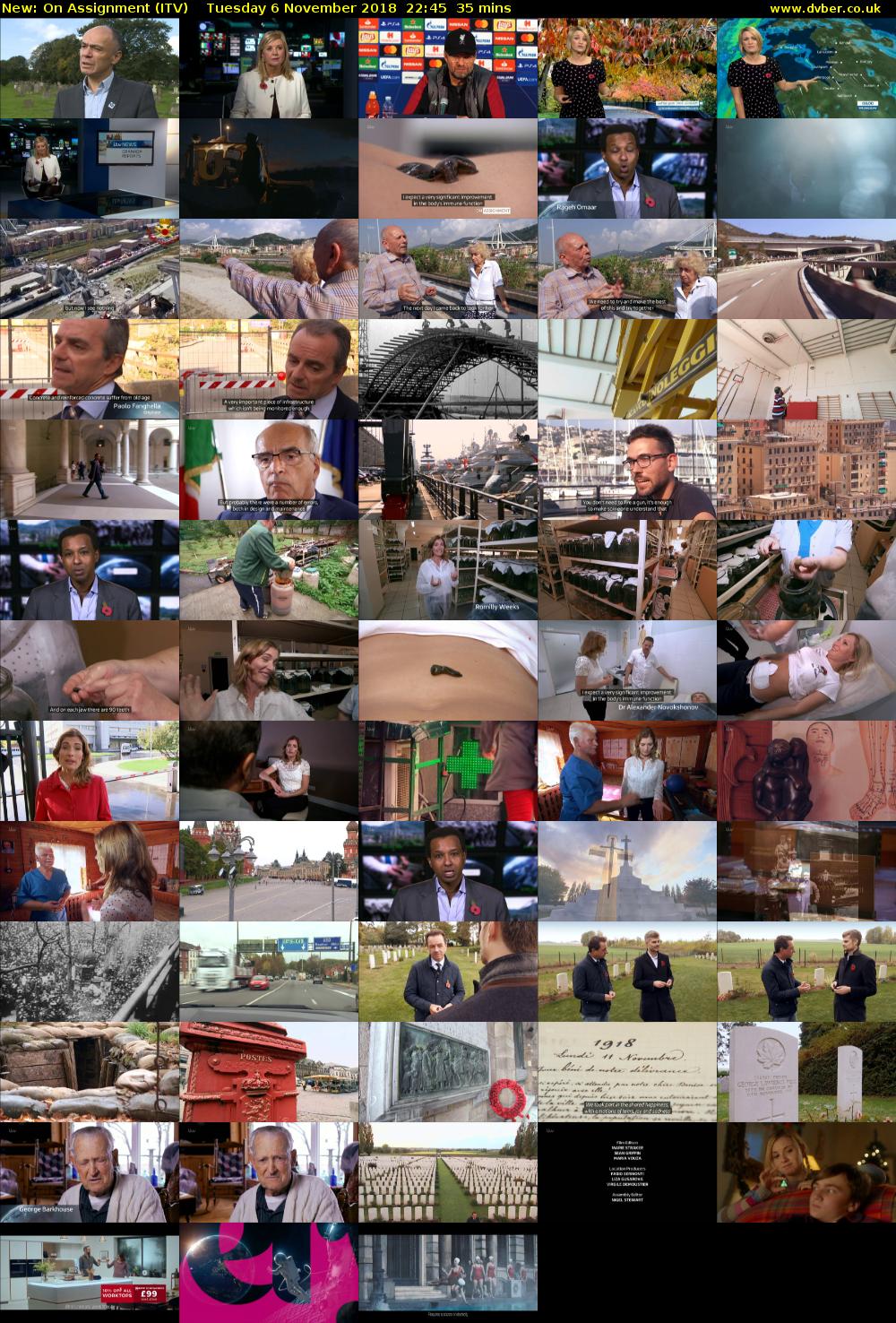 On Assignment (ITV) Tuesday 6 November 2018 22:45 - 23:20