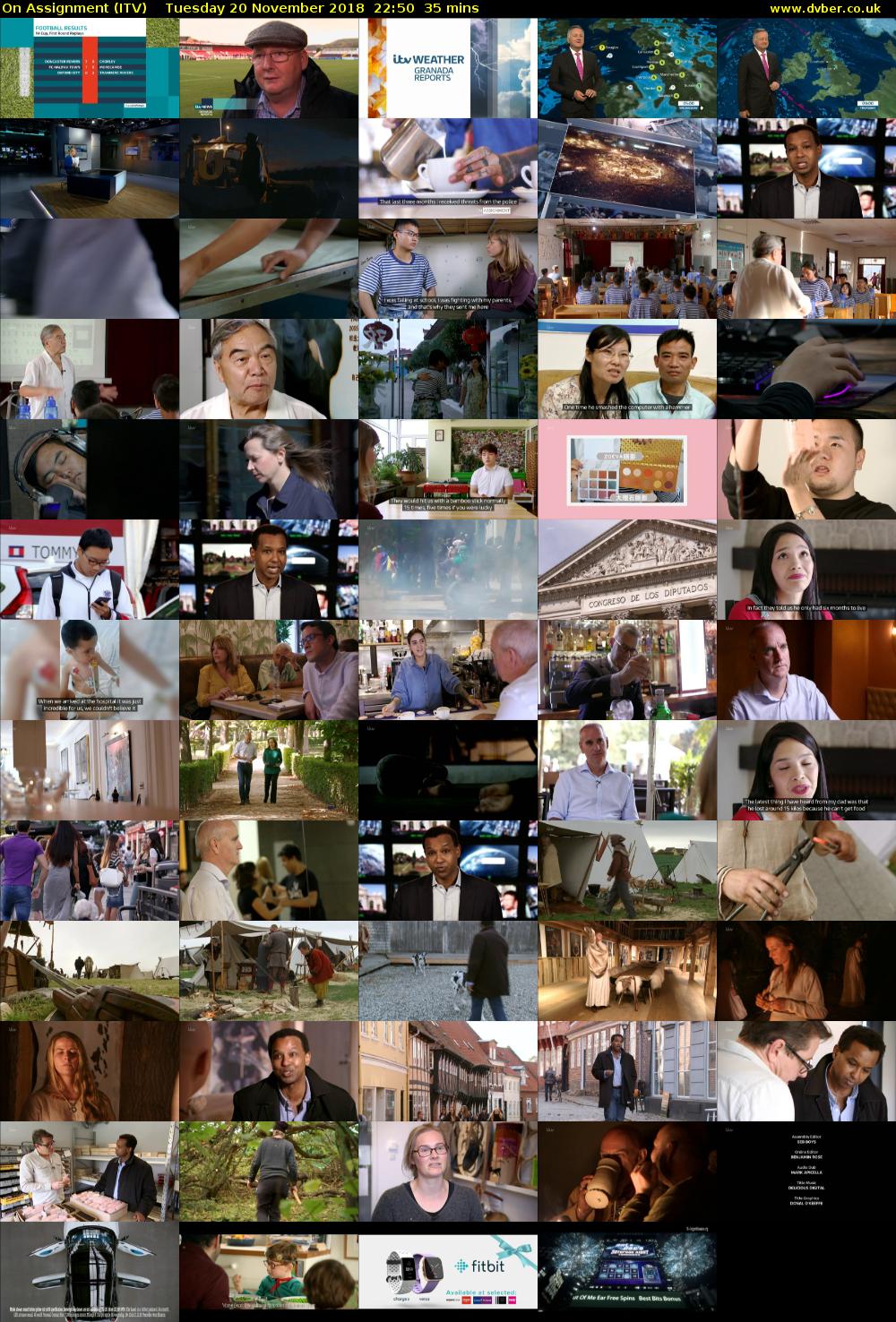 On Assignment (ITV) Tuesday 20 November 2018 22:50 - 23:25