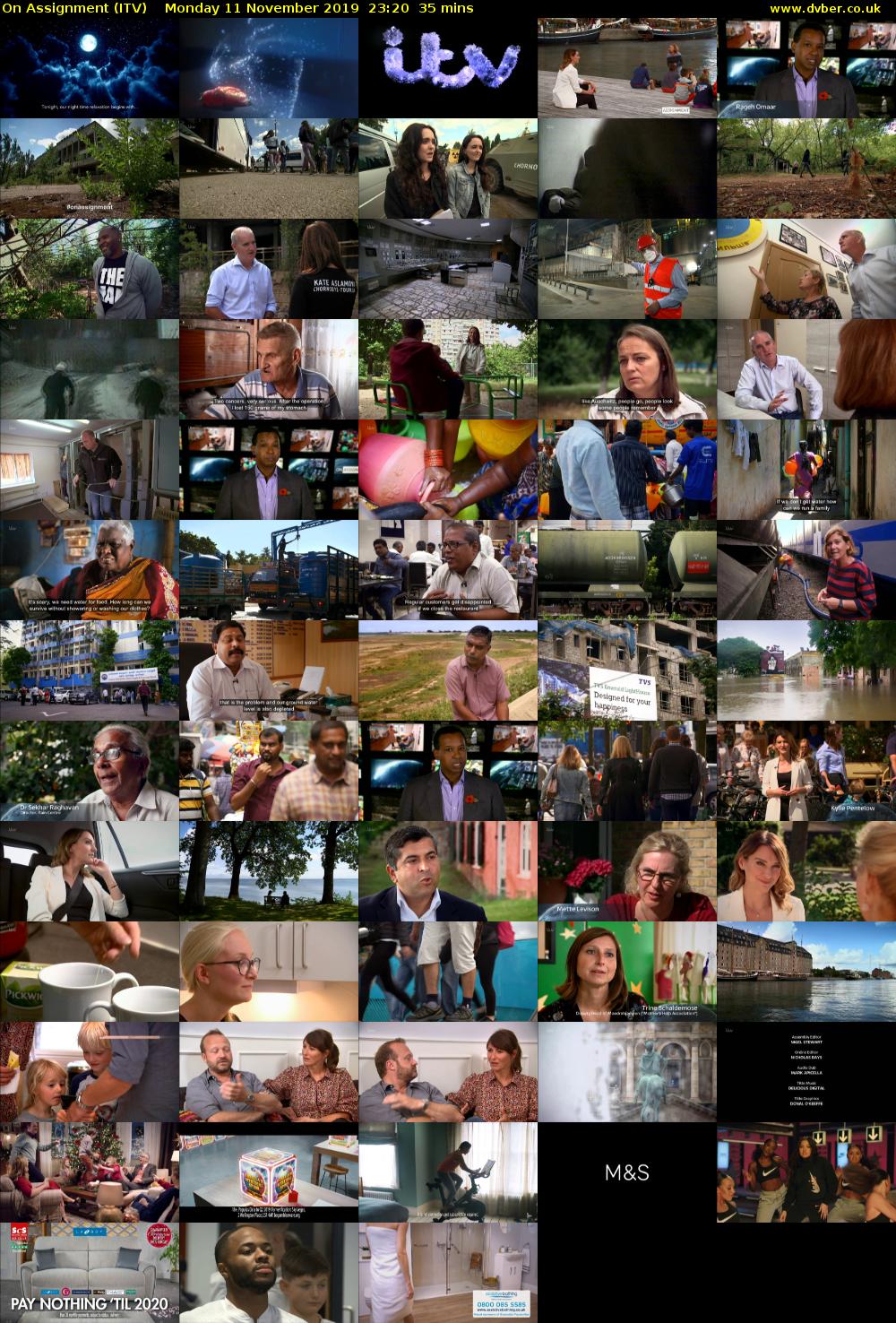 On Assignment (ITV) Monday 11 November 2019 23:20 - 23:55