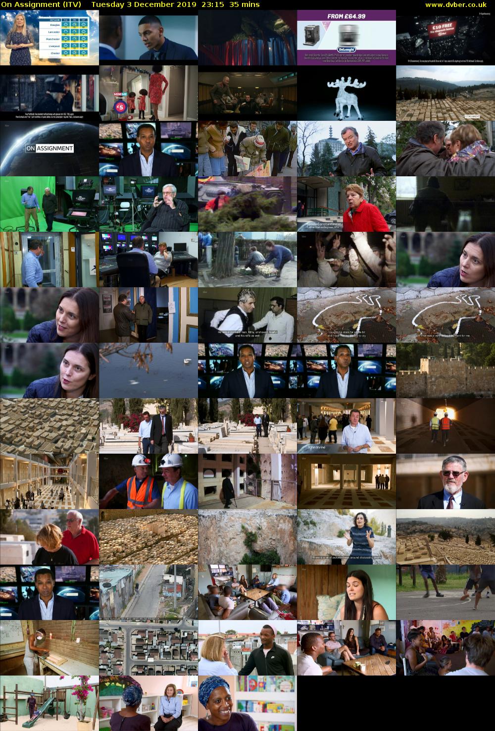 On Assignment (ITV) Tuesday 3 December 2019 23:15 - 23:50