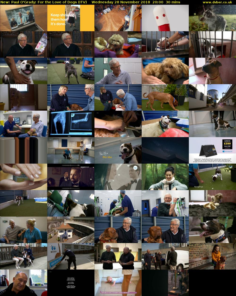 Paul O'Grady: For the Love of Dogs (ITV) Wednesday 28 November 2018 20:00 - 20:30