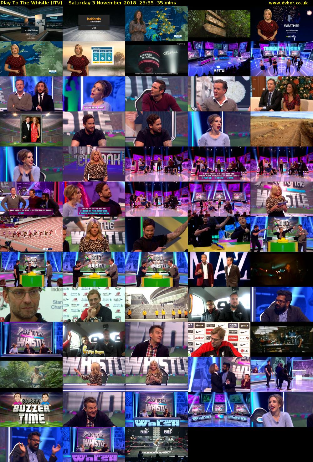 Play To The Whistle (ITV) Saturday 3 November 2018 23:55 - 00:30