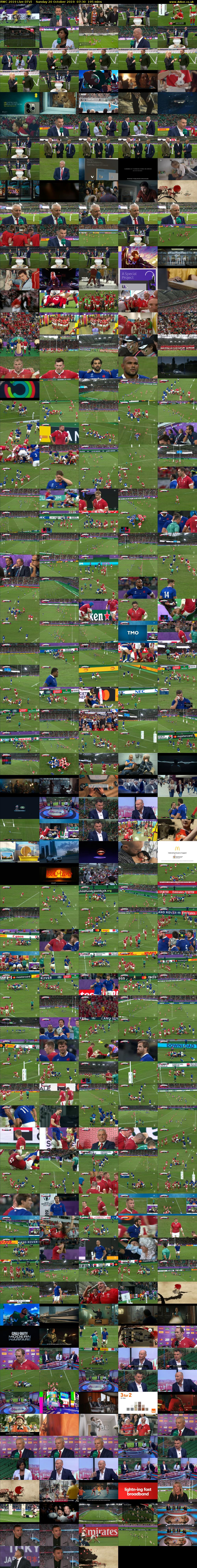 RWC 2019 Live (ITV) Sunday 20 October 2019 07:30 - 10:45