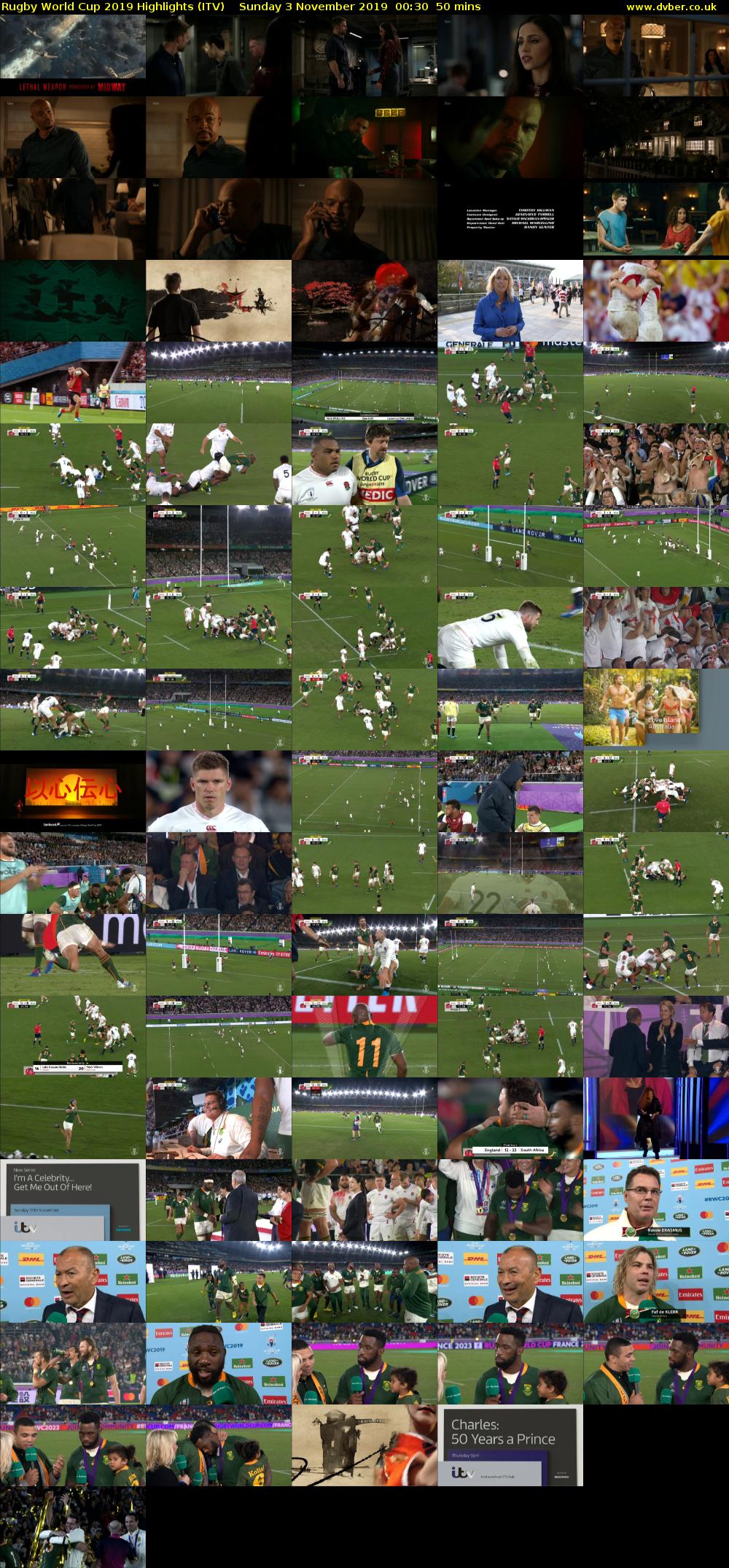 Rugby World Cup 2019 Highlights (ITV) Sunday 3 November 2019 00:30 - 01:20