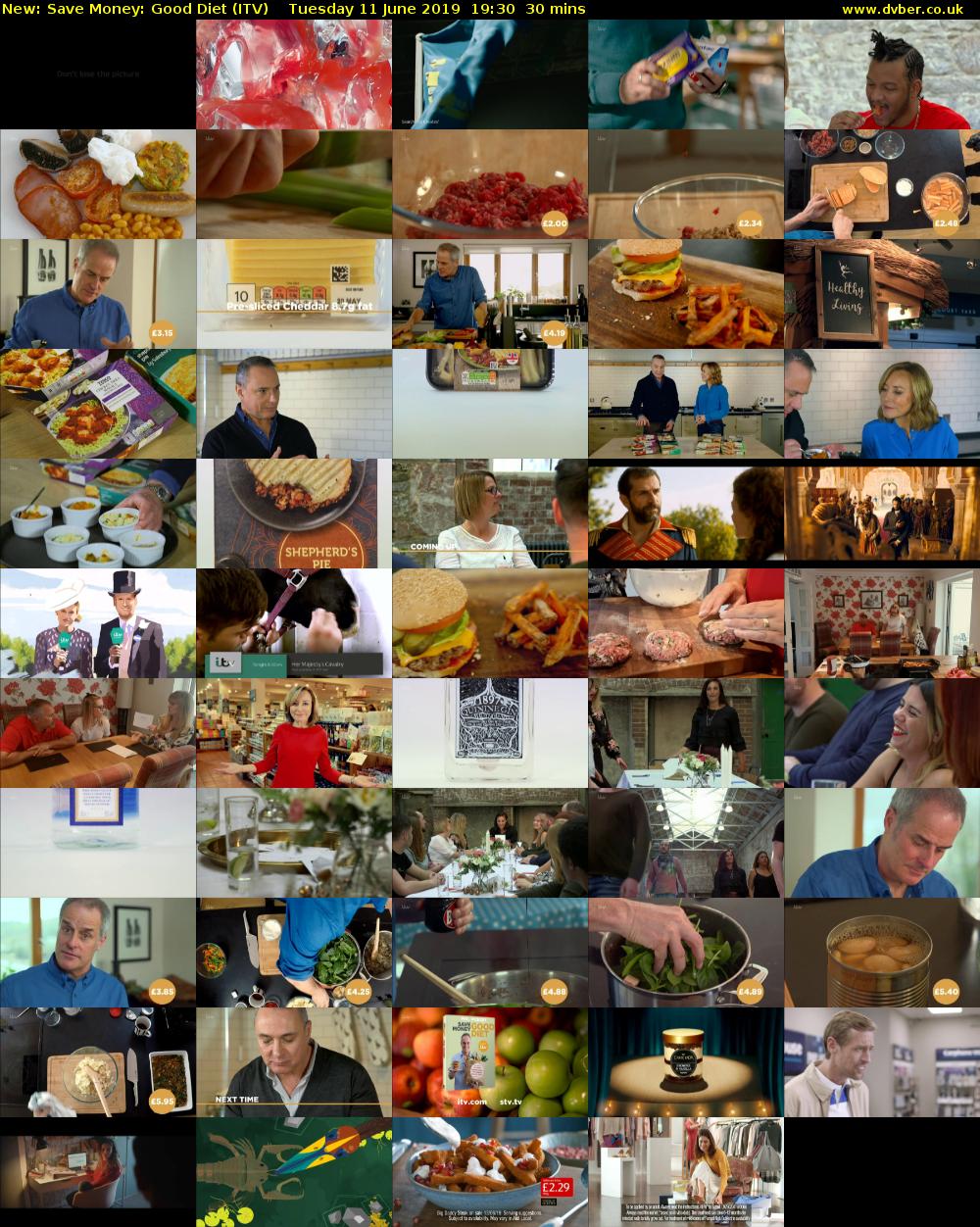 Save Money: Good Diet (ITV) Tuesday 11 June 2019 19:30 - 20:00