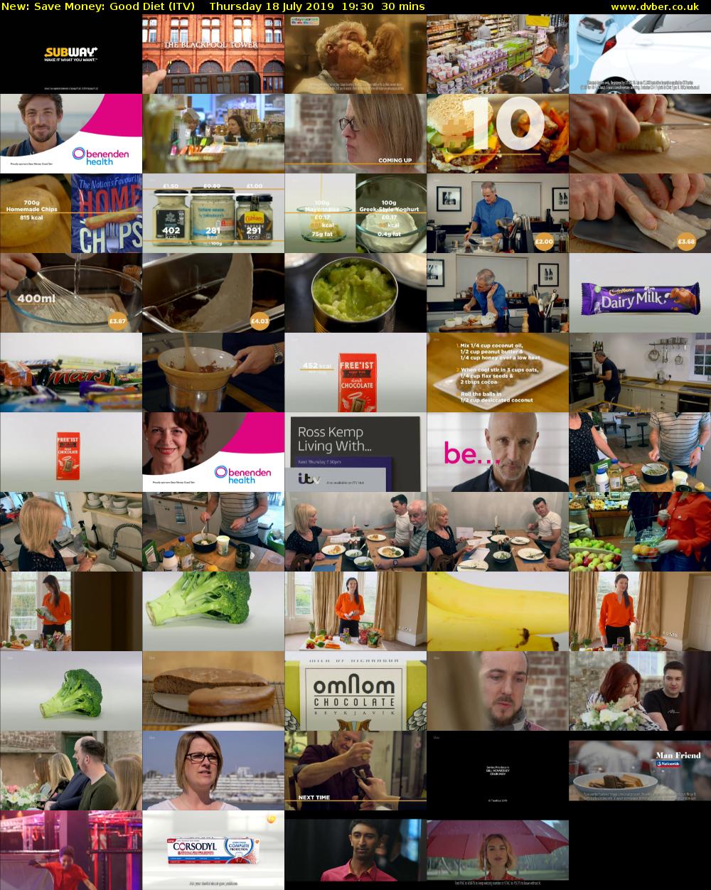 Save Money: Good Diet (ITV) Thursday 18 July 2019 19:30 - 20:00