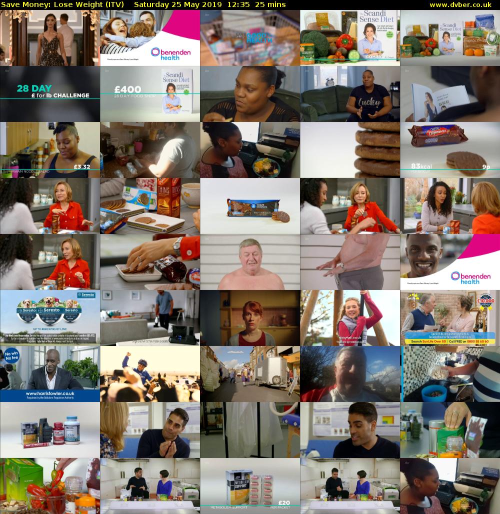 Save Money: Lose Weight (ITV) Saturday 25 May 2019 12:35 - 13:00