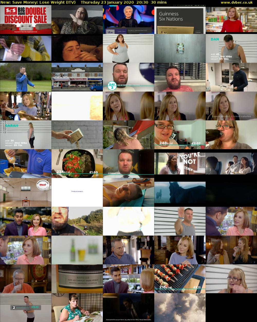 Save Money: Lose Weight (ITV) Thursday 23 January 2020 20:30 - 21:00