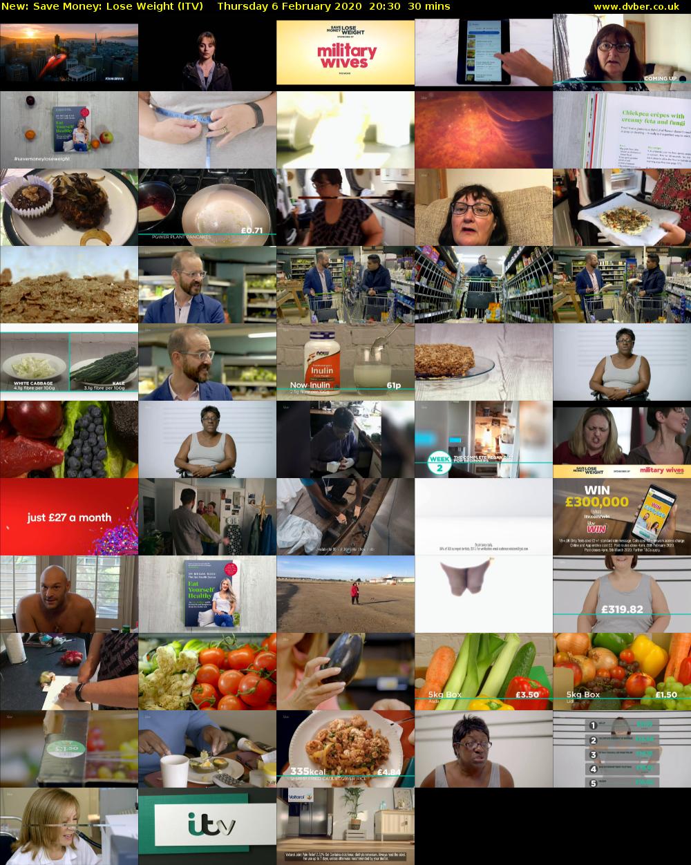 Save Money: Lose Weight (ITV) Thursday 6 February 2020 20:30 - 21:00