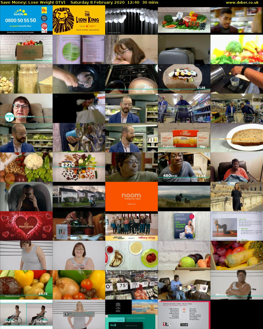 Save Money: Lose Weight (ITV) Saturday 8 February 2020 12:40 - 13:10