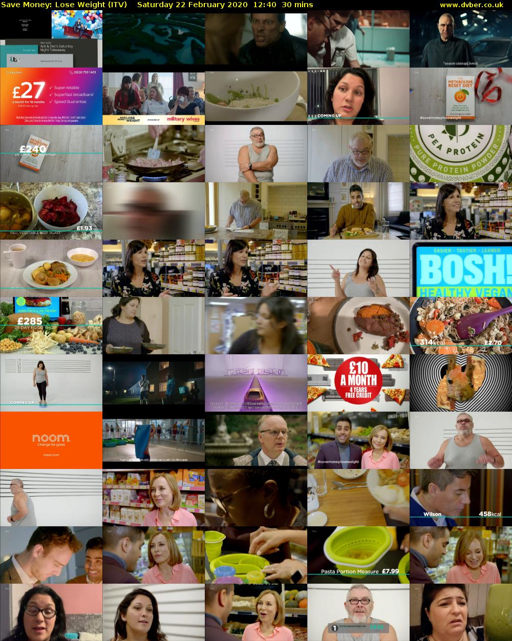Save Money: Lose Weight (ITV) Saturday 22 February 2020 12:40 - 13:10