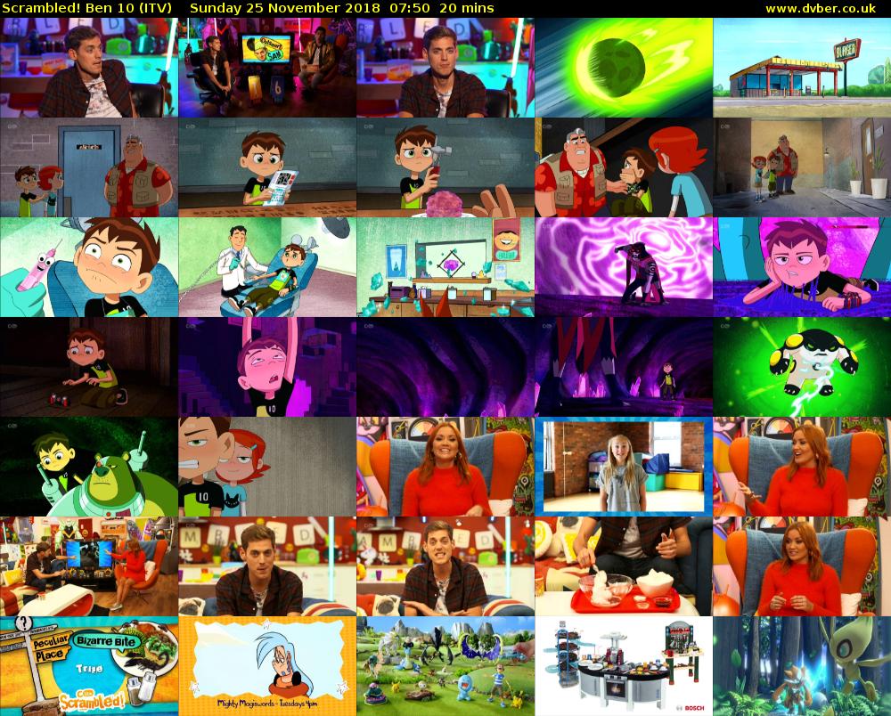 Scrambled! Ben 10 (ITV) Sunday 25 November 2018 07:50 - 08:10